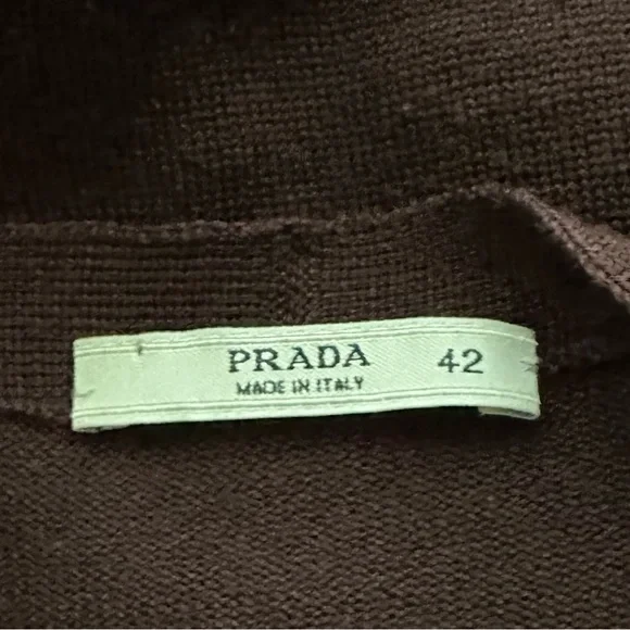 Prada Maroon Tulip Sleeves Cardigan Sweater Size 42 US4/6 - Picture 7 of 7